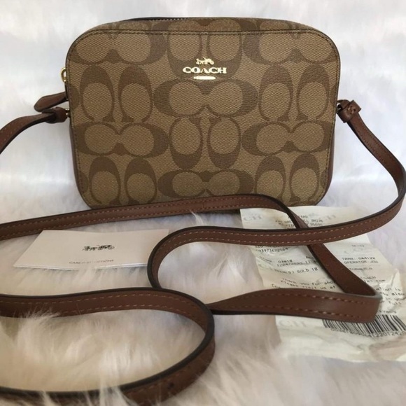 COACH CAMERA BAG SIGNATURE CANVAS - KHAKI/BROWN (BRAND NEW) - Picture 4 of 4